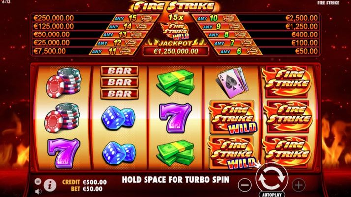 Play slots at Sandbox Casino: Sandbox Casino featuring the Video Slots Fire Strike with a maximum payout of $1,250,000
