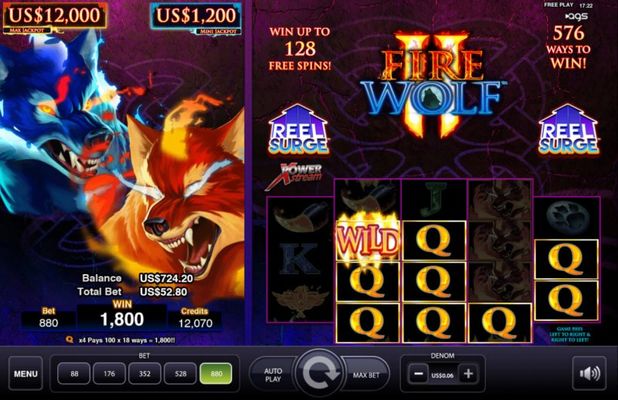 Fire Wolf II :: Multiple winning paylines