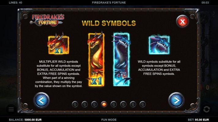 Firedrake's Fortune :: Wild Symbol Rules