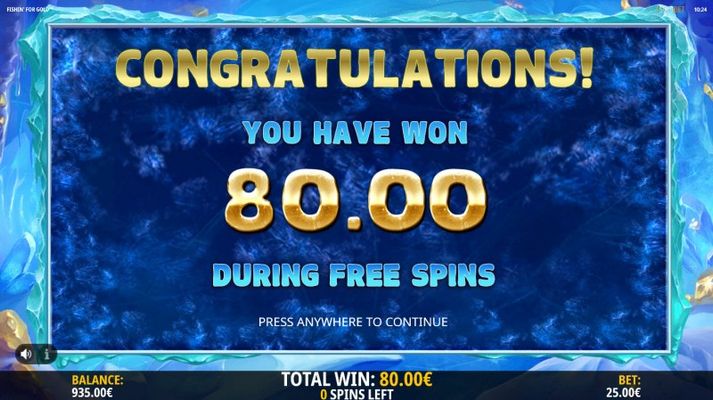 Total free spins payout