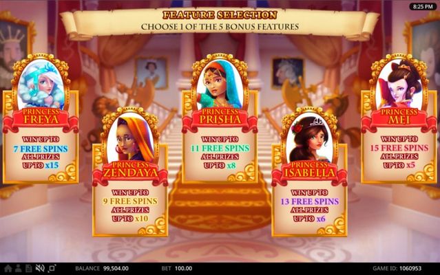 Five Princesses :: Select a free games feature to play