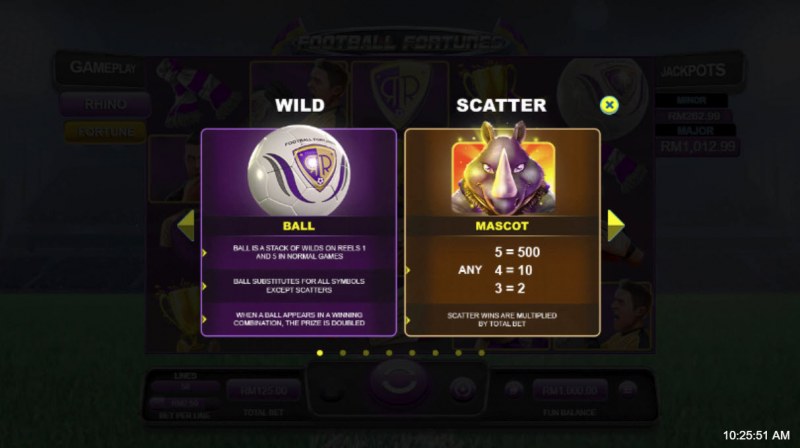 Football Fortunes :: Wild Symbols Rules and Pays