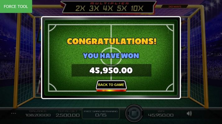 Total free spins payout