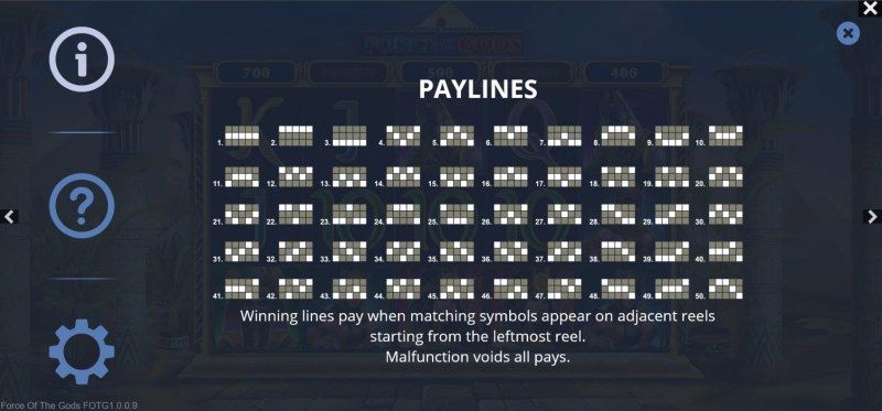 Paylines 1-50