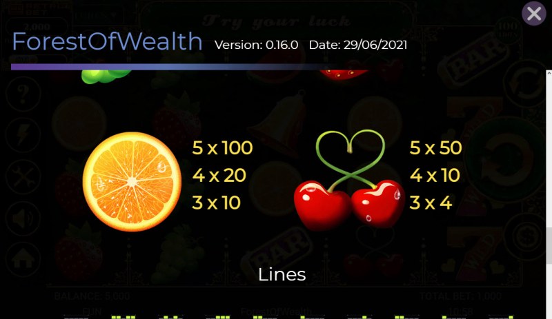 Low Value Symbols Paytable