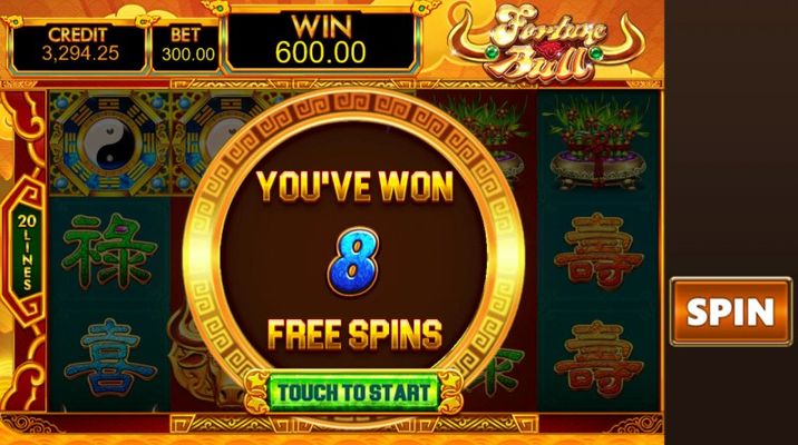 8 Free Spins Awarded