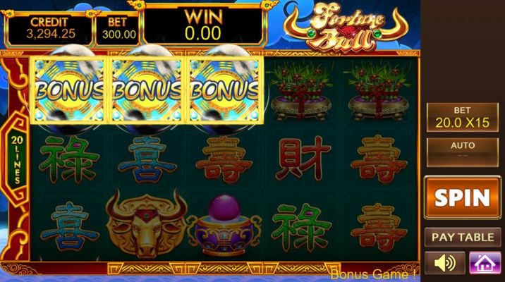 Fortune Bull :: Scatter symbols triggers the free spins feature