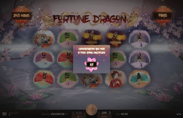 Fortune Dragon :: 5 Free Spins Awarded