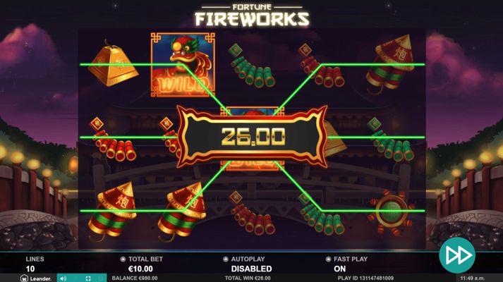 Fortune Fireworks :: Multiple winning paylines