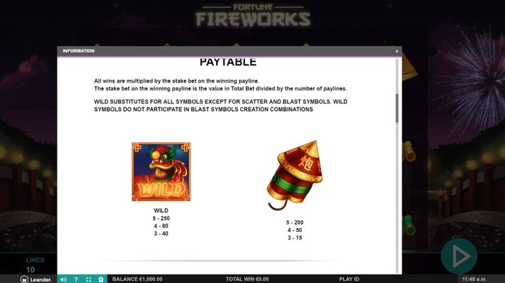 Fortune Fireworks :: Wild Symbols Rules