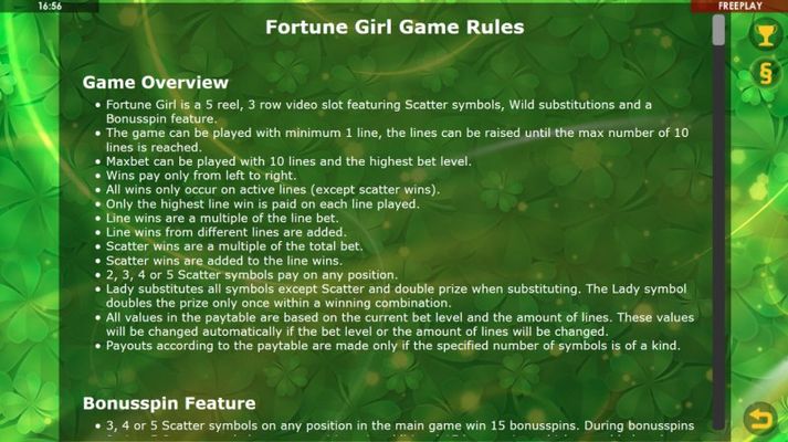 Fortune Girl :: General Game Rules