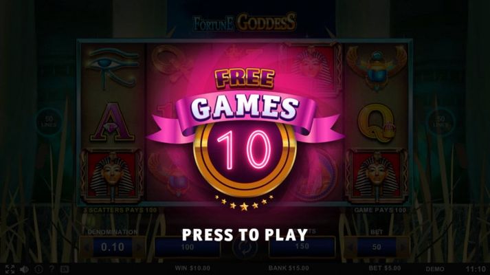 10 free spins awarded