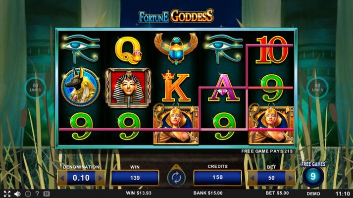 Fortune Goddess :: Free Spins Game Board