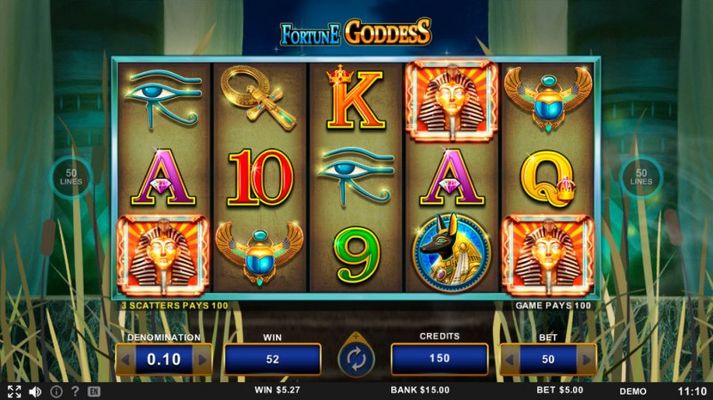 Scatter symbols triggers the free spins bonus feature