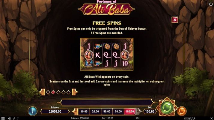 Fortune of Alibaba :: Free Spins Rules