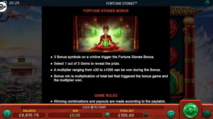Fortune Stones :: Bonus Game Rules