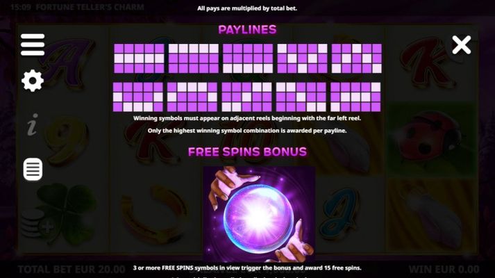 Fortune Tellers Charm :: Paylines 1-10