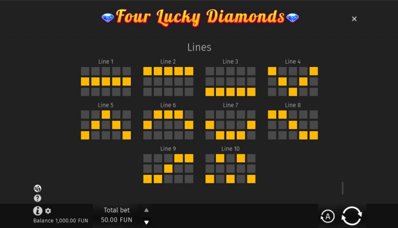 Four Lucky Diamonds :: Paylines 1-10