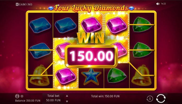 Four Lucky Diamonds :: Game pays on any adjacent wins