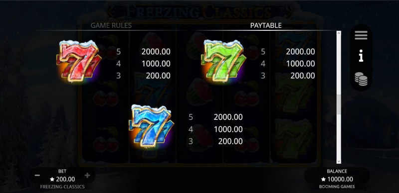 Freezing Classics :: Paytable - High Value Symbols