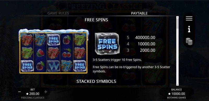 Freezing Classics :: Free Spin Feature Rules