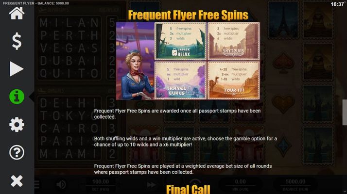 Frequent Flyer :: Free Spin Feature Rules