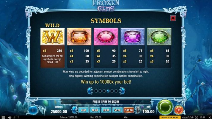 Frozen Gems :: Paytable - High Value Symbols