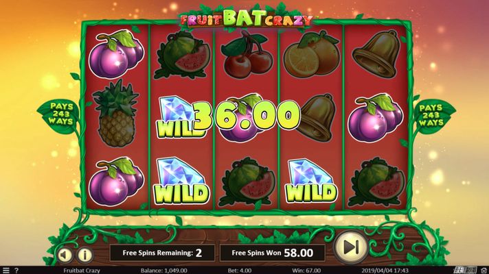 Fruit Bat Crazy :: Multiple winning combinations