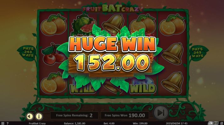 Fruit Bat Crazy :: Huge Win