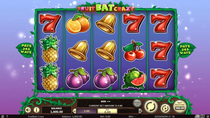 Fruit Bat Crazy :: Multiple winning paylines