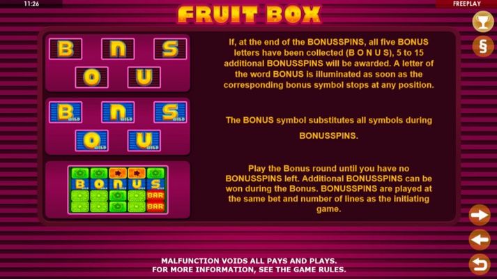 Bonus Game Rules