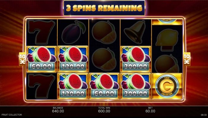 Five spins to land additional cash pot symbols