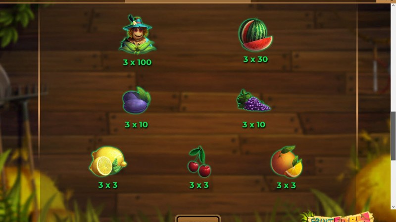 Fruit Farm :: Paytable