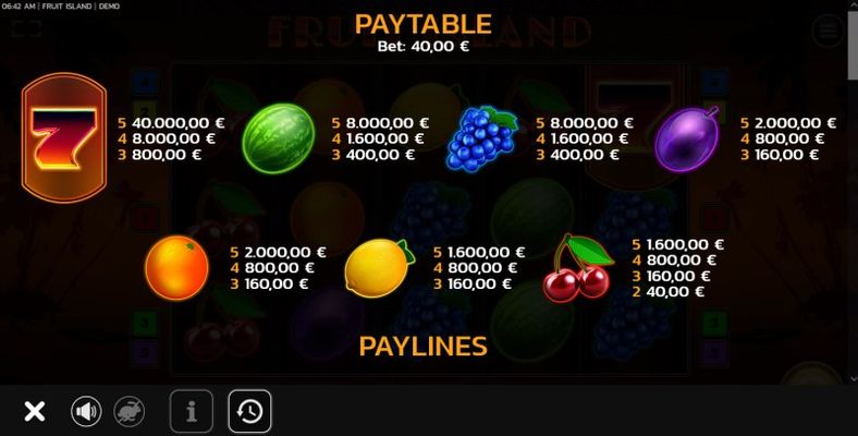 Paytable