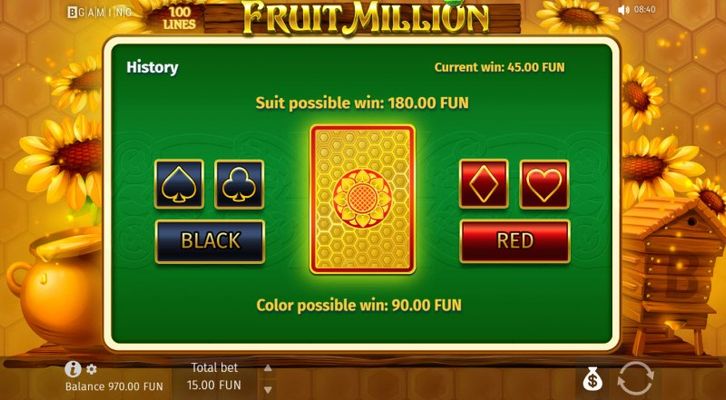 Fruit Million Summer Edition :: Gamble feature