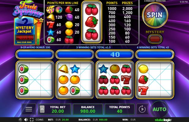 Fruit Spinner :: Two winning paylines