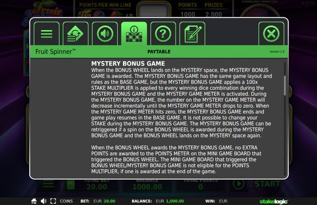 Fruit Spinner :: Mystery Bonus Game