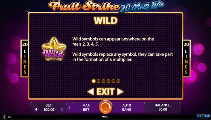 Fruit Strike 20 Multi Win :: Wild Symbol Rules