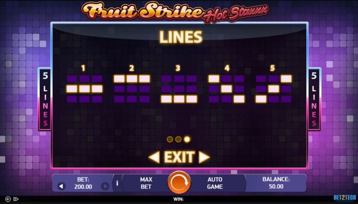 Fruit Strike Hot Staxxx :: Paylines 1-5