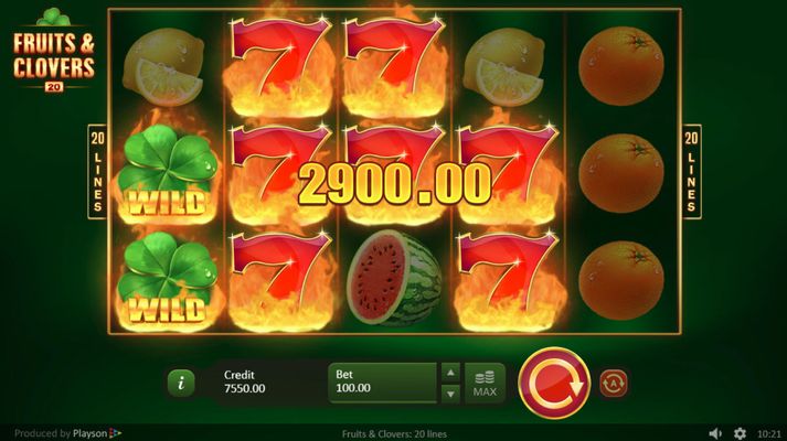 Fruits & Clover :: Multiple winning paylines triggers a big win