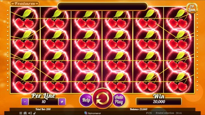 Fruits Collection 20 Lines :: Multiple winning paylines