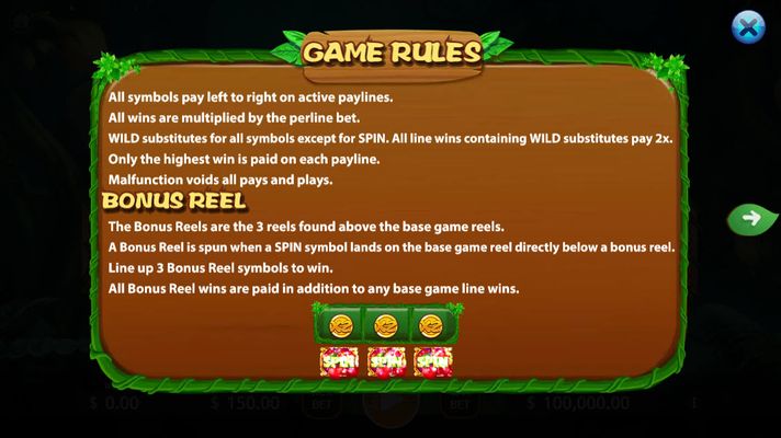 Bonus Game Rules