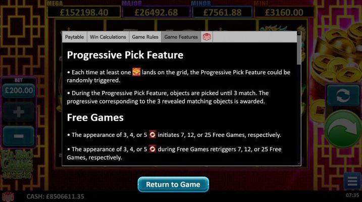 Progressive Pick Feature