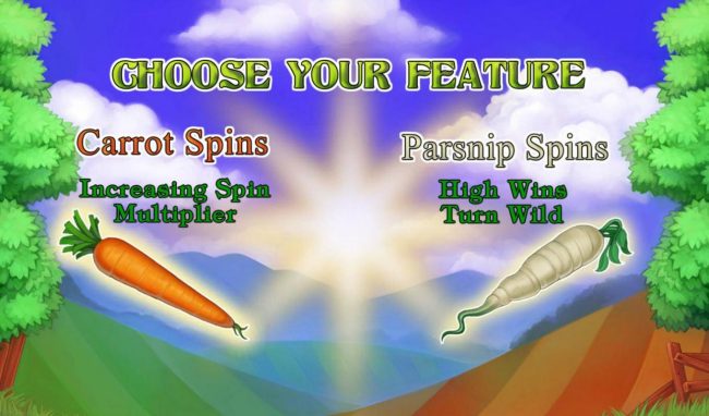 Choose your feature - Carrott Spins or Parsnip Spins.
