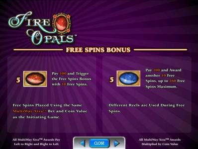 free spins bonus rules