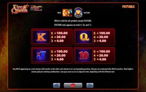 Low value game symbols paytable