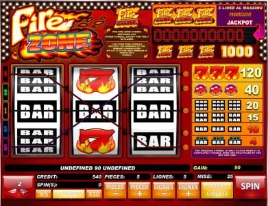 three winning paylines triggers a 90 coin jackpot