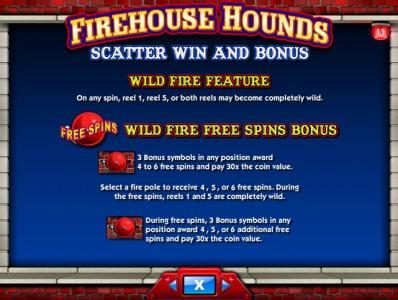 Scatter Win and Bonus game rules