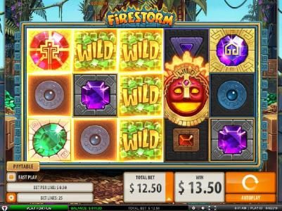 Multiple winning paylines triggered by wild symbols