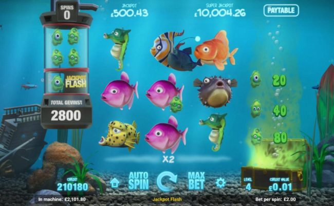 collect algae and earn cash prizes, multipliers or free spins.